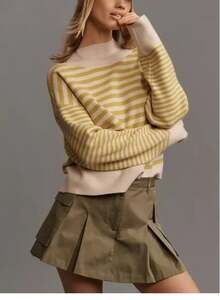 Anthropolgie Maeve Carys Mock Neck Striped Sweater SIZE XS